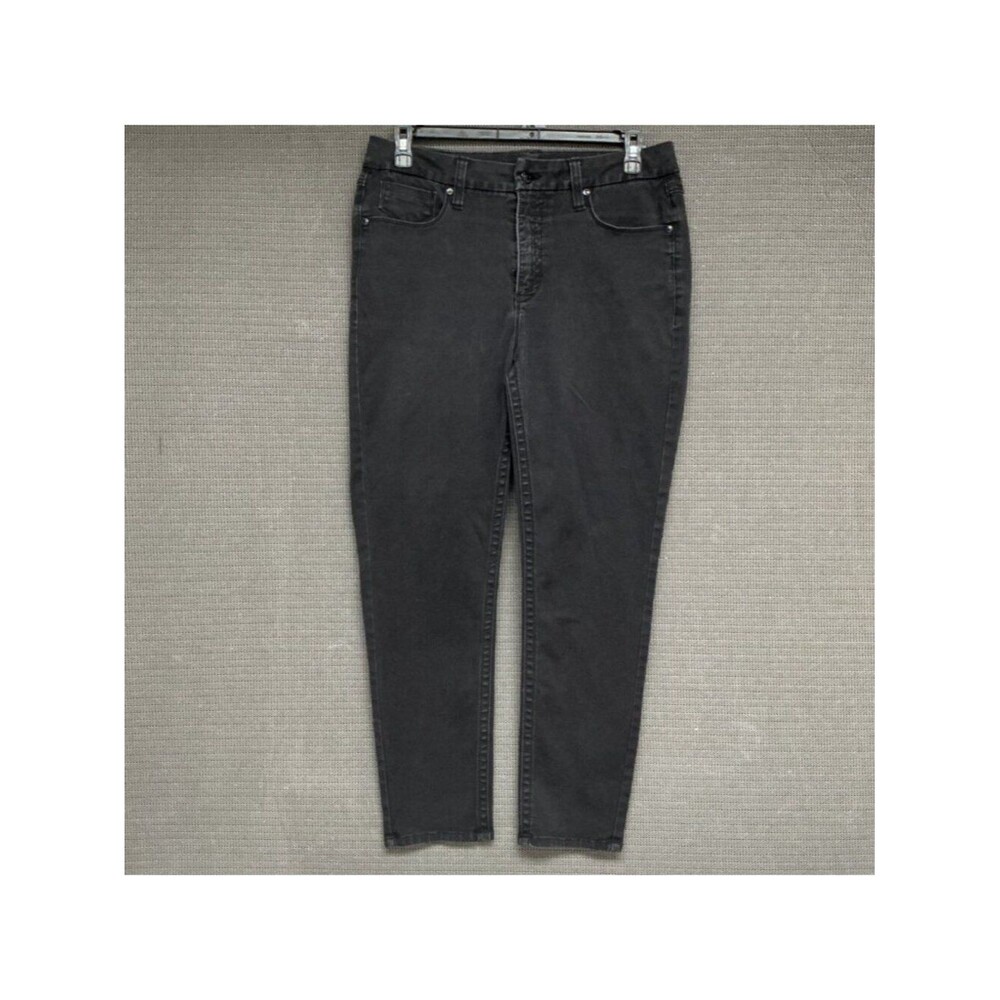 Seven7 Womens Black Skinny Jeans Size 14W Stretch Denim 5-Pocket Design